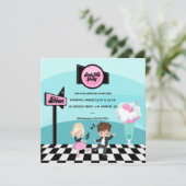 Retro Sock Hop-feest Kaart (Staand voorkant)