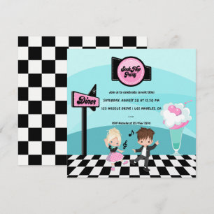 Retro Sock Hop-feest Kaart