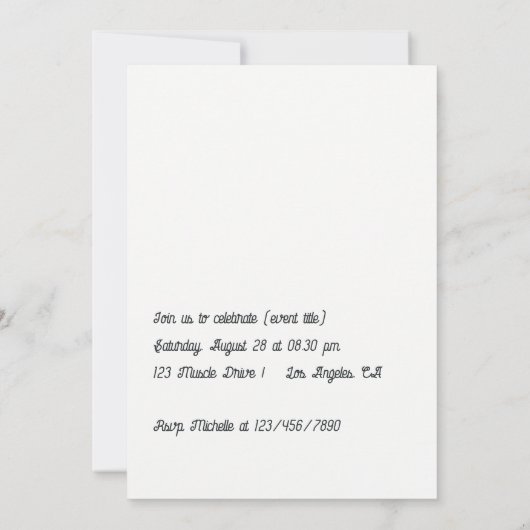 Retro Sock Hop Party Kaart (Achterkant)