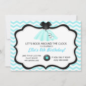 Retro Sock Hop Poedel Rok Verjaardag Uitnodigingen (Voorkant)