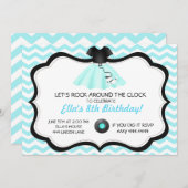 Retro Sock Hop Poedel Rok Verjaardag Uitnodigingen (Voorkant / Achterkant)