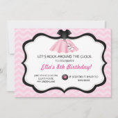 Retro Sock Hop Poodle Skirt Birthday Kaart (Voorkant)