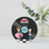 Retro Sock Hop Verjaardagsfeest Uitnodiging (Staand voorkant)