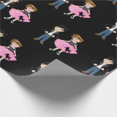 Retro Sock Hop Verjaardagsfeestje Cadeaupapier (Hoek)