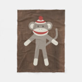 Retro Sock Monkey Fleece Deken (Voorkant)