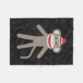 Retro Sock Monkey Fleece Deken (Voorkant (Horizontaal))