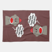 Retro Sock Monkey Kitchen Towelen Theedoek (Horizontaal)