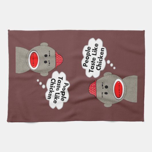 Retro Sock Monkey Kitchen Towelen Theedoek (Horizontaal)