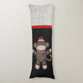 Retro Sock Monkey Lichaamskussen (Voorkant Verticaal)