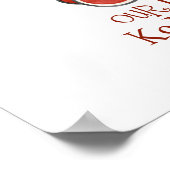 Retro Sock Monkey met Brandweerwagen Baby Jongen C Poster (Hoek)