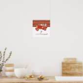 Retro Sock Monkey met Mutsje Babyjongens Cadeaus Poster (Keuken)