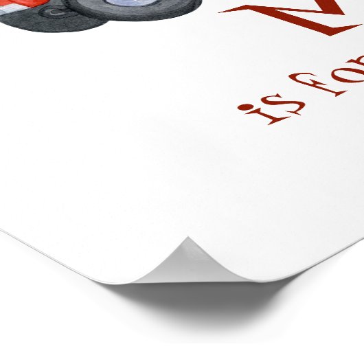 Retro Sock Monkey met Voetauto Baby Jongen Cadeaus Poster (Hoek)