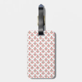 Retro Sock Monkey Patroon Bagagelabel (Achterkant verticaal)