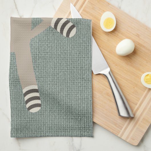 Retro Sock Monkey Theedoek (Quarter Fold)