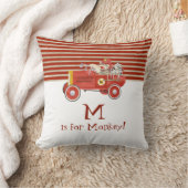 Retro Sock Monkey w Fire Engine Baby-cadeautjes Kussen (Deken)