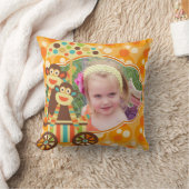 Retro Sock Monkeys Aangepaste Foto MOJO Kussen (Deken)