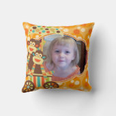 Retro Sock Monkeys Aangepaste Foto MOJO Kussen (Achterkant)