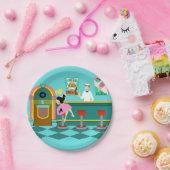 Retro Soda Borden voor fonteinen Papieren Bordje (Feest)