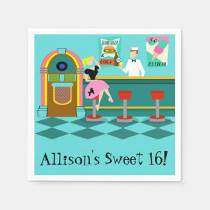  retro Soda fontain Paper Napkins Servetten