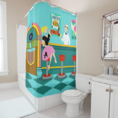 Retro Soda fontain Shower Curtain Douchegordijn (In situ)