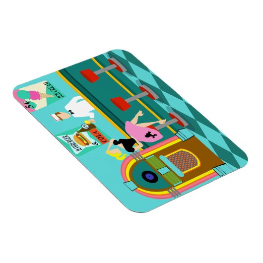 Retro soda fontein flexibele magneet (Rechterzijde)