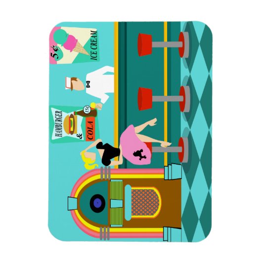 Retro soda fontein flexibele magneet (Verticaal)