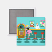 Retro Soda Fonteinmagneet Magneet (Voorkant / Achterkant)