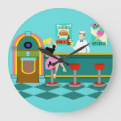 Retro Soda Fountain Acryl Grote Klok (Voorkant)