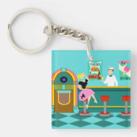 Retro Soda Fountain AcrylSleutelhanger