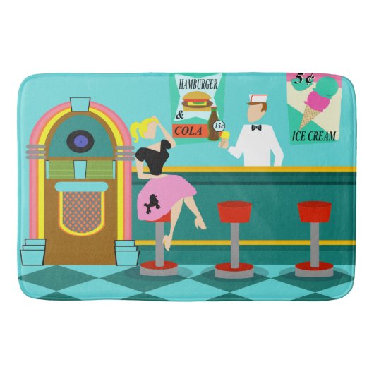 Retro Soda Fountain Bath Mat (Voorkant)