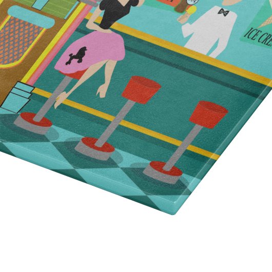 Retro Soda Fountain Cutting Board Snijplank (Hoek)