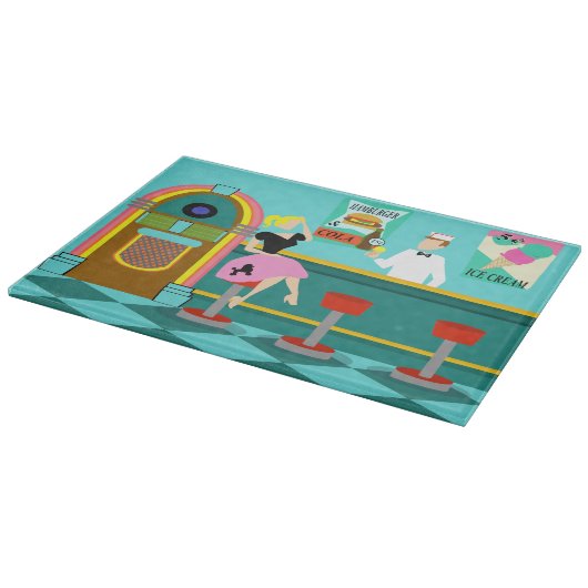 Retro Soda Fountain Cutting Board Snijplank (Hoek)