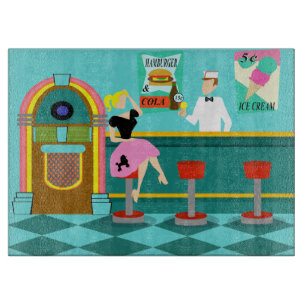 Retro Soda Fountain Cutting Board Snijplank