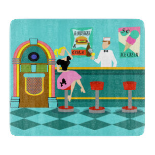 Retro Soda Fountain Cutting Board Snijplank