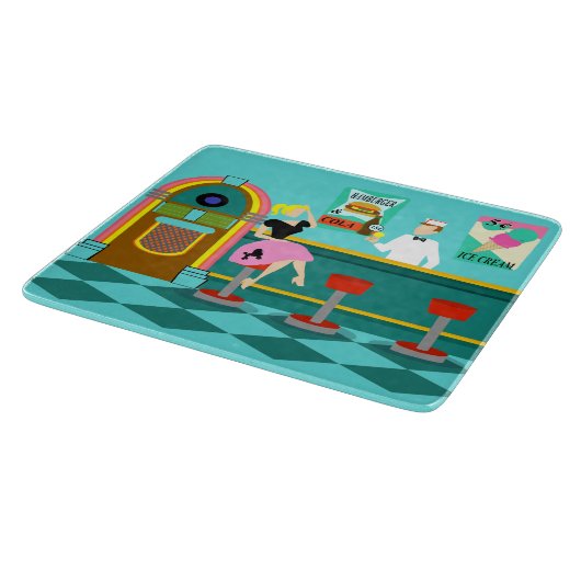 Retro Soda Fountain Cutting Board Snijplank (Hoek)