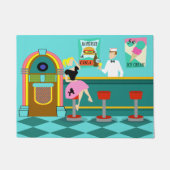 Retro Soda Fountain Deuren Deurmat (Voorkant)