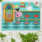 Retro Soda Fountain Kitchen Towel Theedoek (Gevouwen)