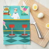 Retro Soda Fountain Kitchen Towel Theedoek (Quarter Fold)