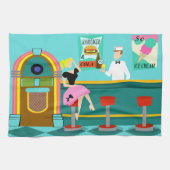 Retro Soda Fountain Kitchen Towels Theedoek (Horizontaal)
