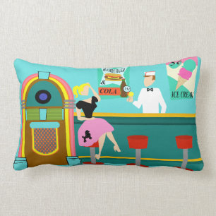 Retro Soda Fountain Lumbar Pillow Kussen