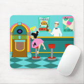 Retro Soda Fountain Mousepad Muismat (Met muis)