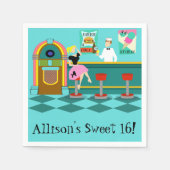 Retro Soda Fountain Papieren servetten (Voorkant)