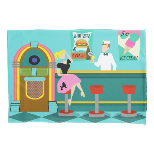 Retro Soda Fountain Pillowcase Kussensloop (Voorkant)