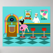 Retro Soda Fountain Poster (Voorkant)