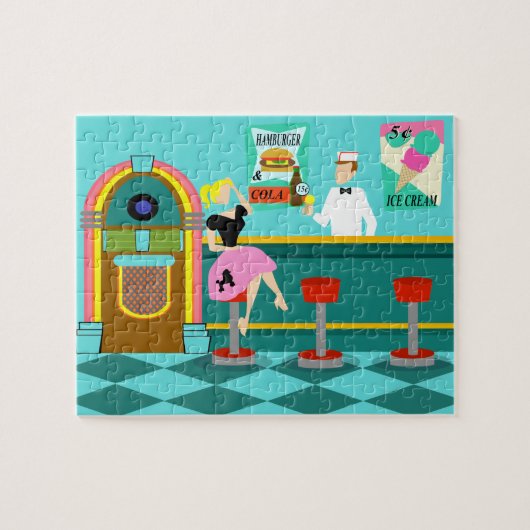 Retro Soda Fountain Puzzle Legpuzzel (Horizontaal)