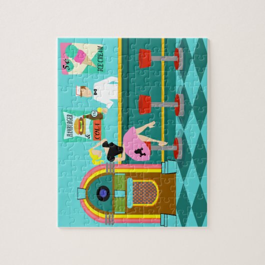 Retro Soda Fountain Puzzle Legpuzzel (Verticaal)