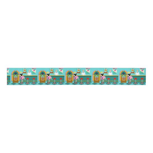Retro Soda Fountain Ribbon Grosgrain Lint (Voorkant)
