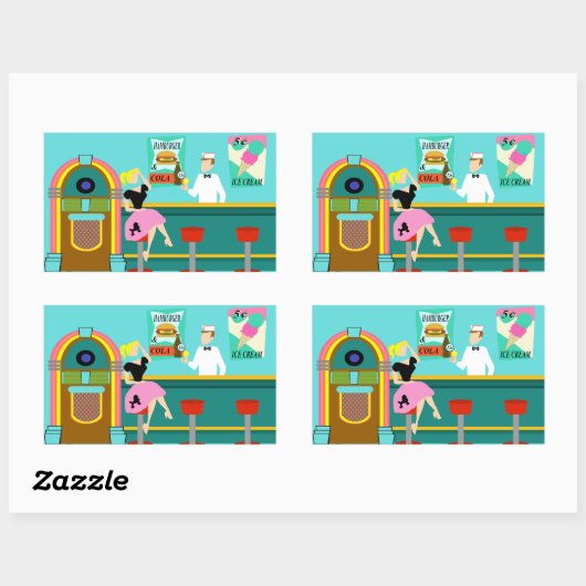 Retro Soda Fountain Stickers (Vel)