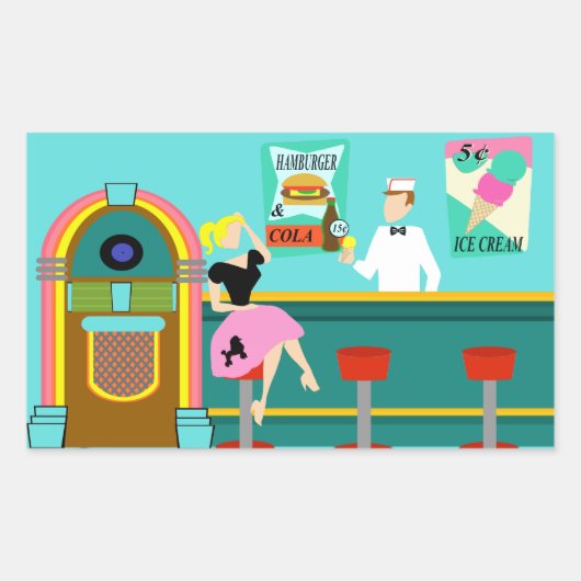 Retro Soda Fountain Stickers (Voorkant)
