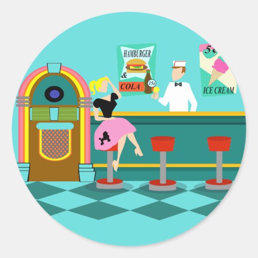 Retro Soda Fountain Stickers (Voorkant)